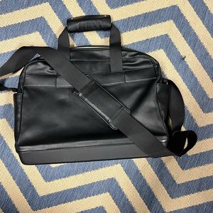 NWOT- black leather Moleskine computer bag